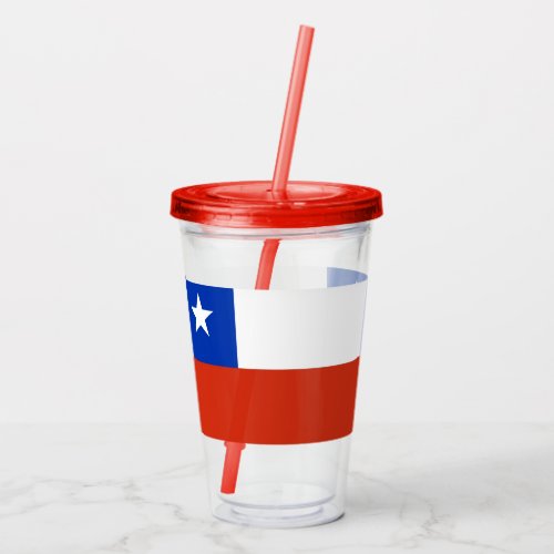 Patriotic Acrylic Tumbler with flag of Chile