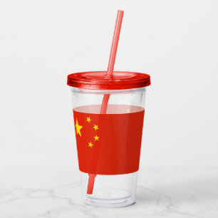 Patriotic Acrylic Tumbler with flag of China
