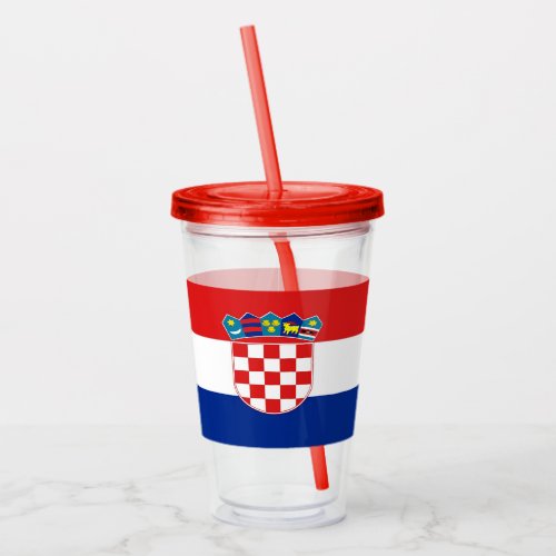 Patriotic Acrylic Tumbler with flag of Croatia