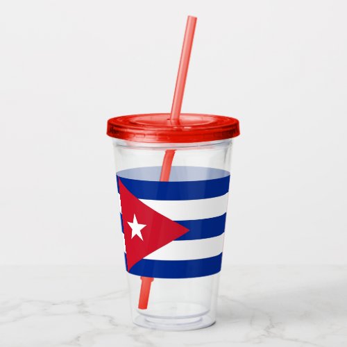 Patriotic Acrylic Tumbler with flag of Cuba