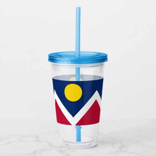 Patriotic Acrylic Tumbler with flag of Denver