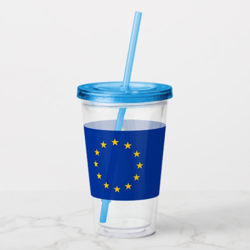 Patriotic Acrylic Tumbler with flag of Europe