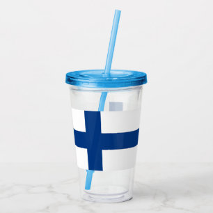 Patriotic Acrylic Tumbler with flag of Finland