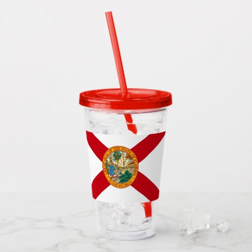 Patriotic Acrylic Tumbler with flag of Florida