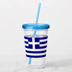 Patriotic Acrylic Tumbler with flag of Greece