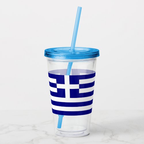Patriotic Acrylic Tumbler with flag of Greece