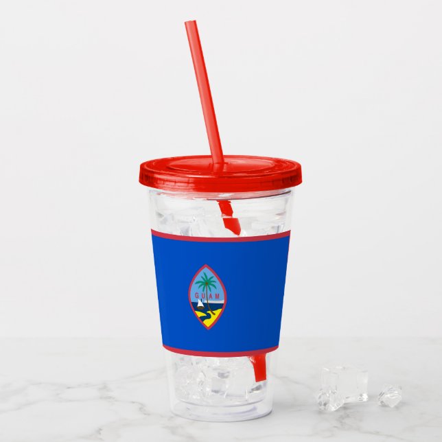 Patriotic Acrylic Tumbler with flag of Guam (Front Ice)