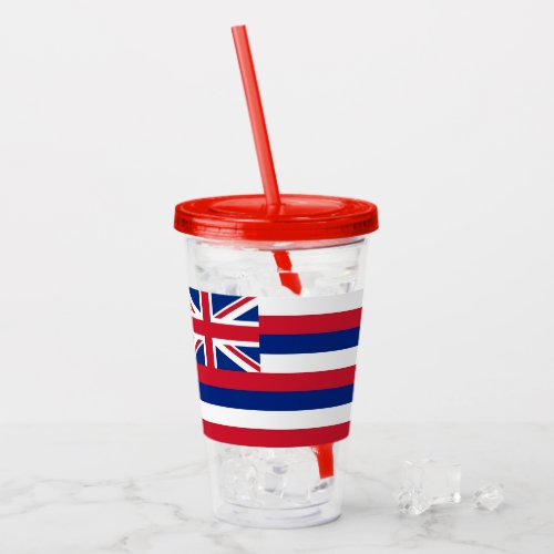 Patriotic Acrylic Tumbler with flag of Hawaii