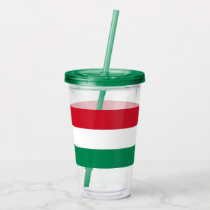 Patriotic Acrylic Tumbler with flag of Hungary