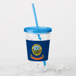 Patriotic Acrylic Tumbler with flag of Idaho