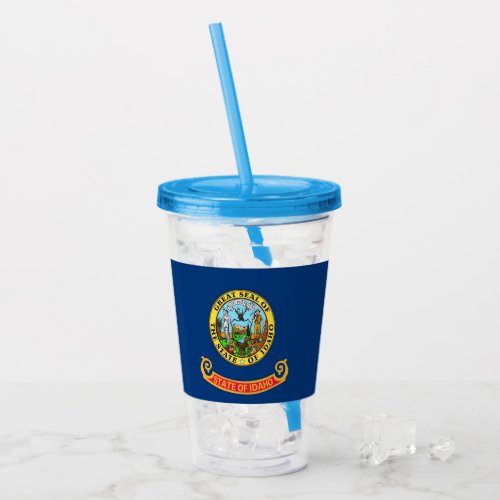 Patriotic Acrylic Tumbler with flag of Idaho