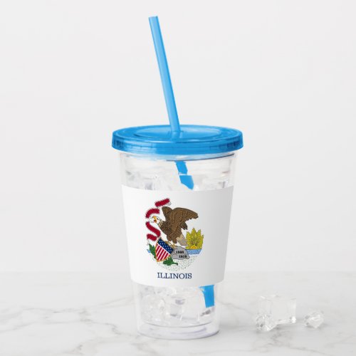 Patriotic Acrylic Tumbler with flag of Illinois