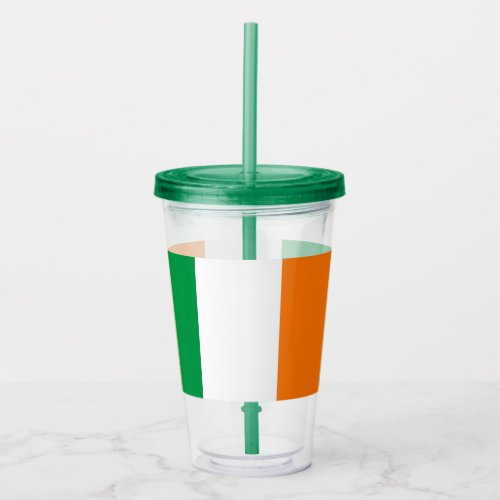 Patriotic Acrylic Tumbler with flag of Ireland