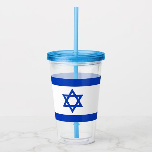 Patriotic Acrylic Tumbler with flag of Israel