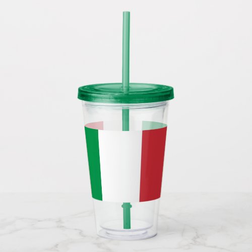 Patriotic Acrylic Tumbler with flag of Italy