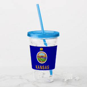 Patriotic Acrylic Tumbler with flag of Kansas