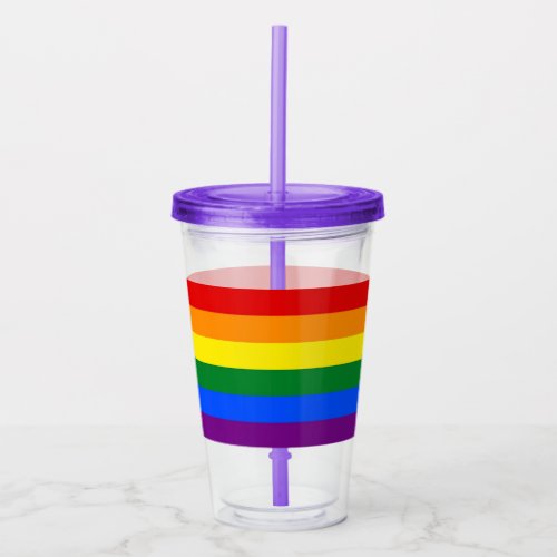 Patriotic Acrylic Tumbler with flag of LGBT