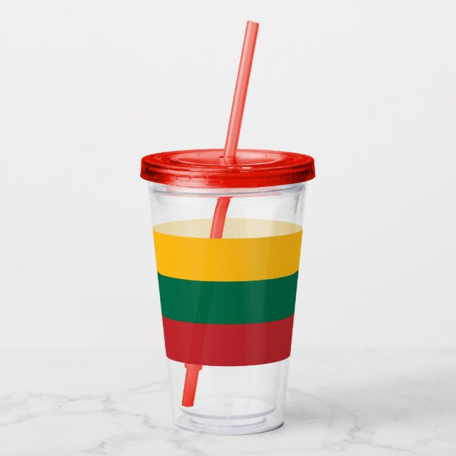 Patriotic Acrylic Tumbler with flag of Lithuania (Back)