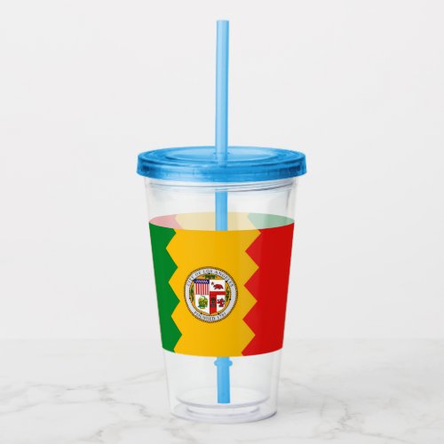 Patriotic Acrylic Tumbler with flag of Los Angeles