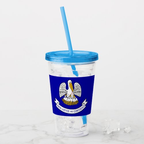 Patriotic Acrylic Tumbler with flag of Louisiana