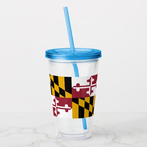 Patriotic Acrylic Tumbler with flag of Maryland