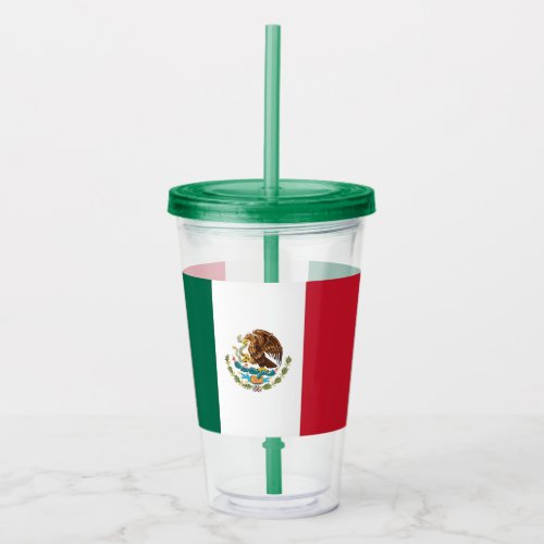 Patriotic Acrylic Tumbler with flag of Mexico