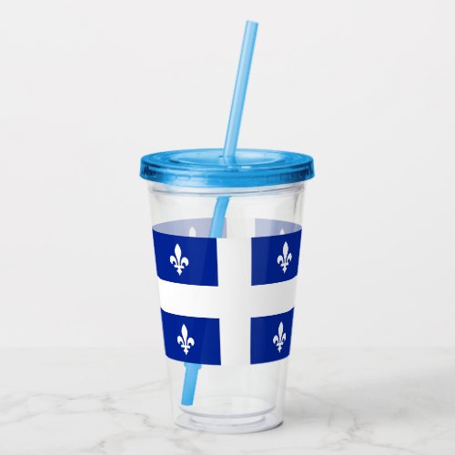 Patriotic Acrylic Tumbler with flag of Quebec