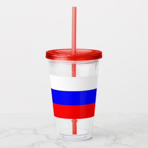 Patriotic Acrylic Tumbler with flag of Russia