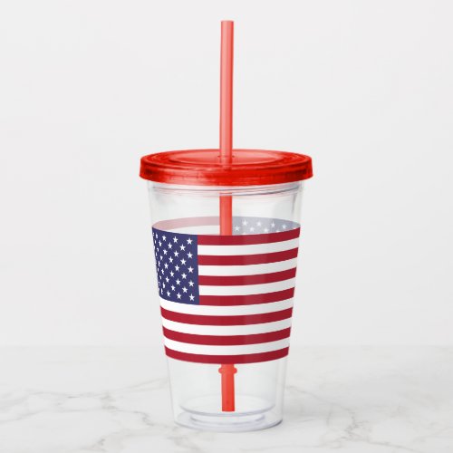 Patriotic Acrylic Tumbler with flag of USA