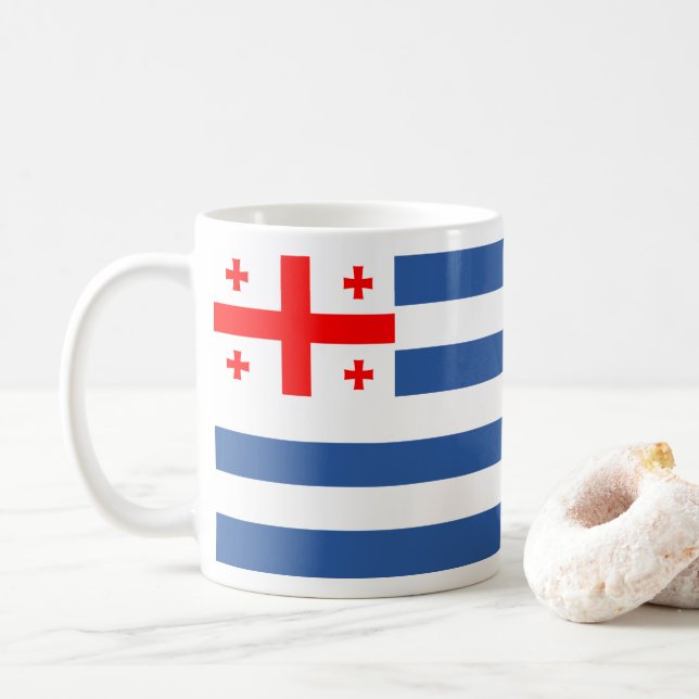 Patriotic Adjara Flag Coffee Mug (With Donut)