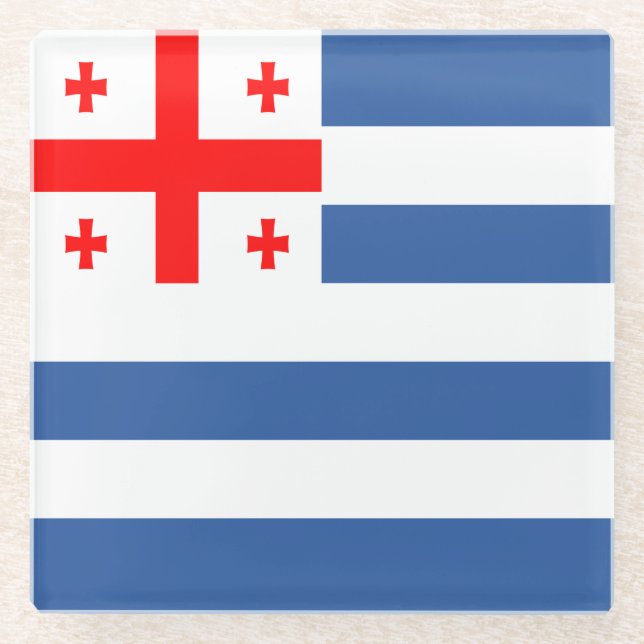 Patriotic Adjara Flag Glass Coaster (Front)