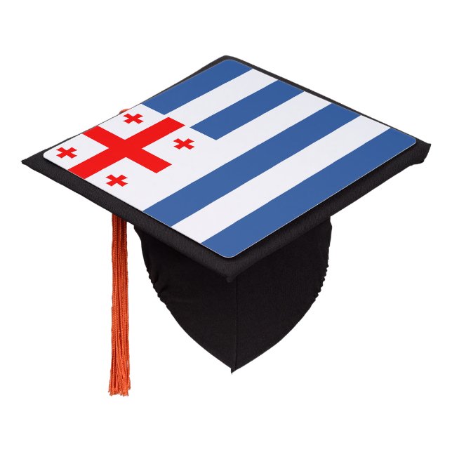 Patriotic Adjara Flag Graduation Cap Topper (Angled)