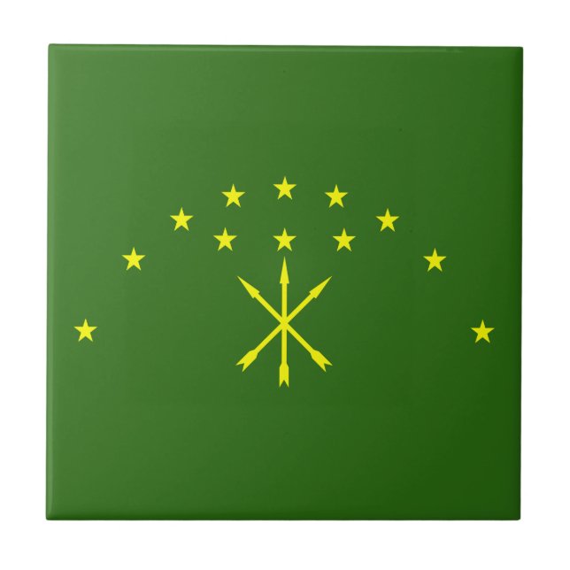 Patriotic Adygea Flag Ceramic Tile (Front)