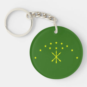Patriotic Adygea Flag Keychain