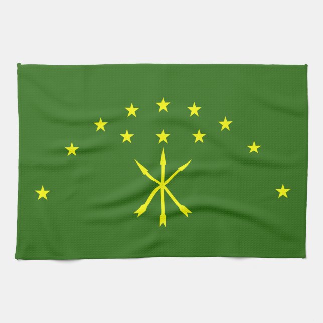 Patriotic Adygea Flag Kitchen Towel (Horizontal)