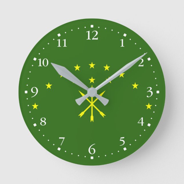 Patriotic Adygea Flag Round Clock (Front)