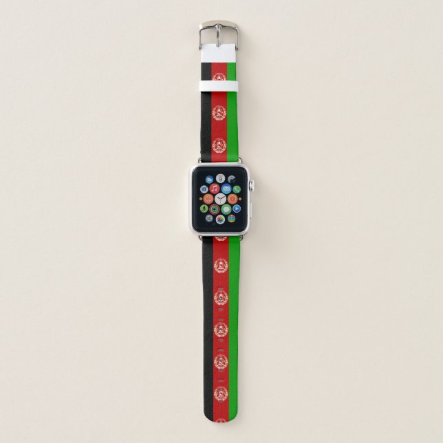 Patriotic Afghanistan Flag Apple Watch Band (Front)