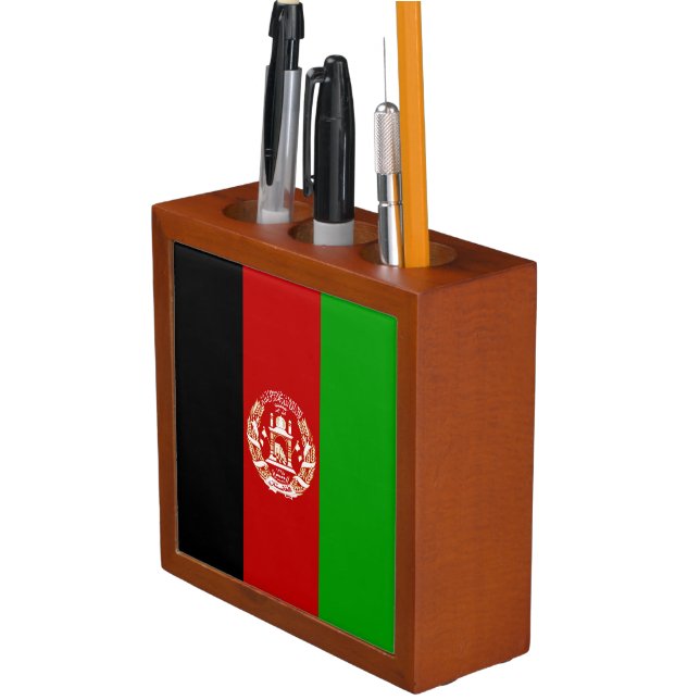 Patriotic Afghanistan Flag Desk Organizer (In Situ)
