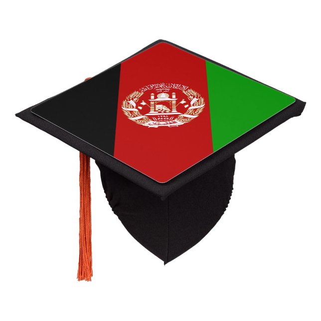 Patriotic Afghanistan Flag Graduation Cap Topper (Angled)
