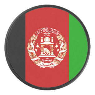 Patriotic Afghanistan Flag Hockey Puck