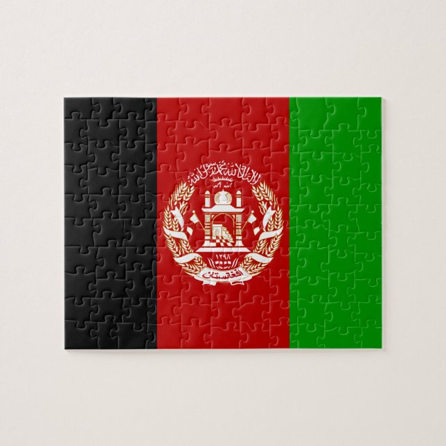 Patriotic Afghanistan Flag Jigsaw Puzzle (Horizontal)