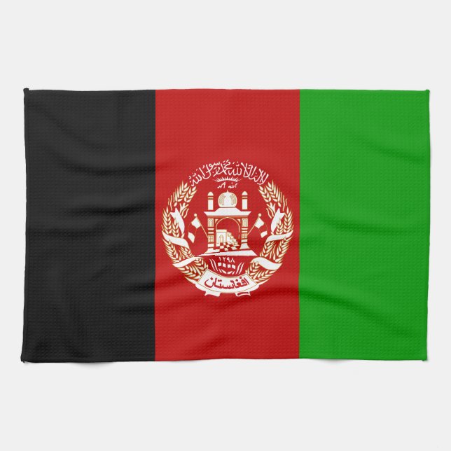 Patriotic Afghanistan Flag Kitchen Towel (Horizontal)