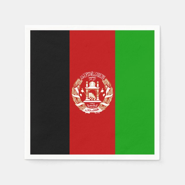 Patriotic Afghanistan Flag Paper Napkins (Front)