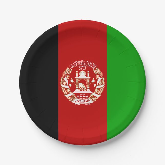 Patriotic Afghanistan Flag Paper Plates (Front)