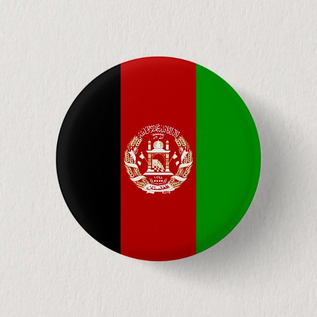 Patriotic Afghanistan Flag Pinback Button (Front)