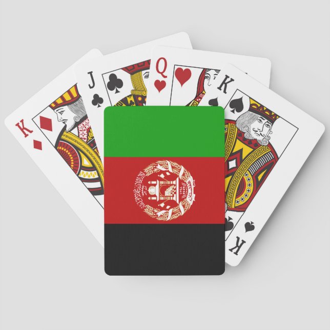 Patriotic Afghanistan Flag Poker Cards (Back)