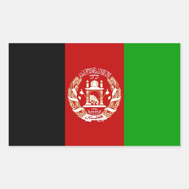 Patriotic Afghanistan Flag Rectangular Sticker (Front)