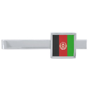Patriotic Afghanistan Flag Silver Finish Tie Clip