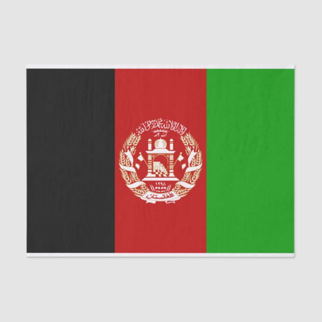 Patriotic Afghanistan Flag Tissue Paper (Front)