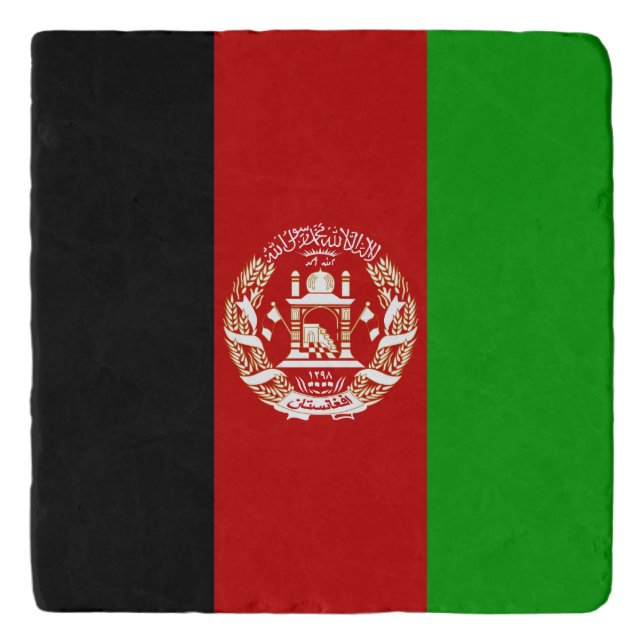 Patriotic Afghanistan Flag Trivet (Front)